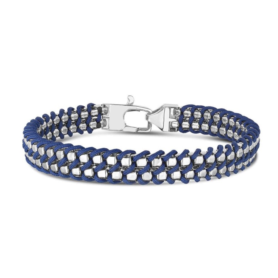 Men Phillip Gavriel | Sterling Silver & Woven Cord Bracelet