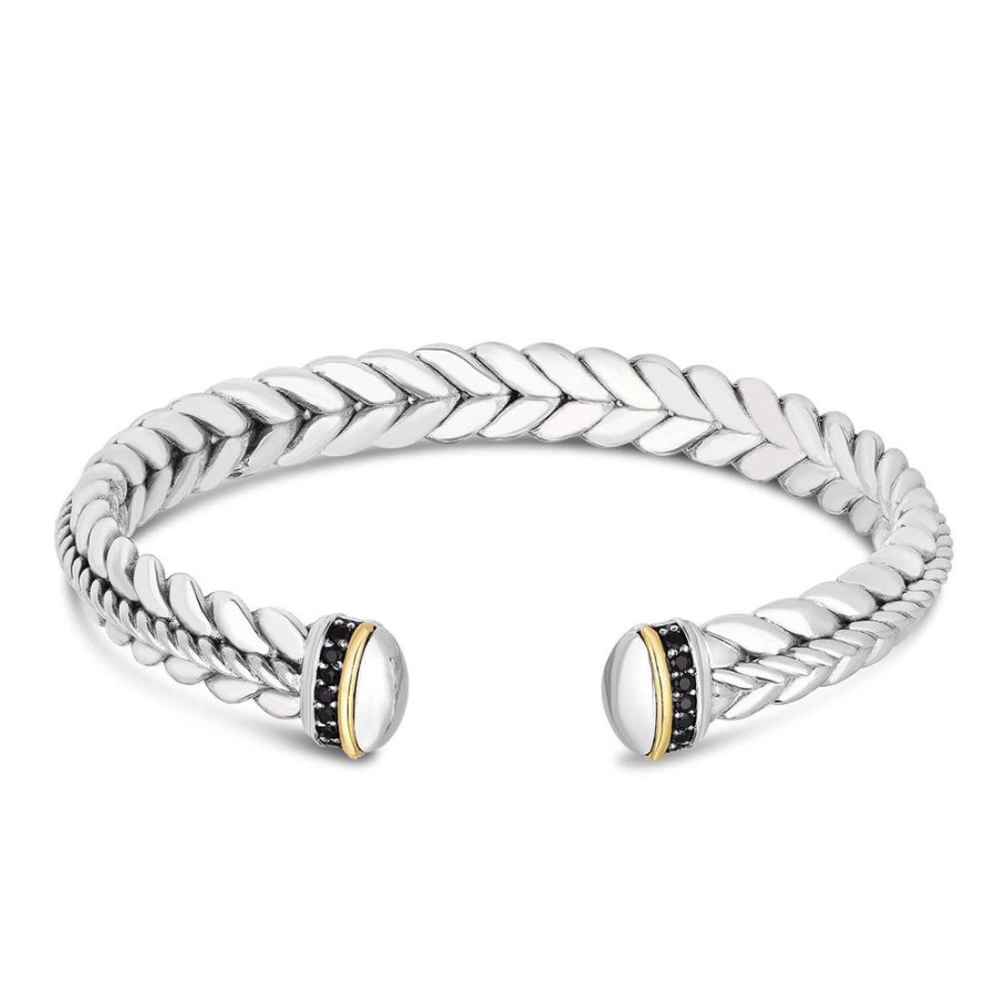 Men Phillip Gavriel | 18K Gold & Black Spinel Cable Bracelet