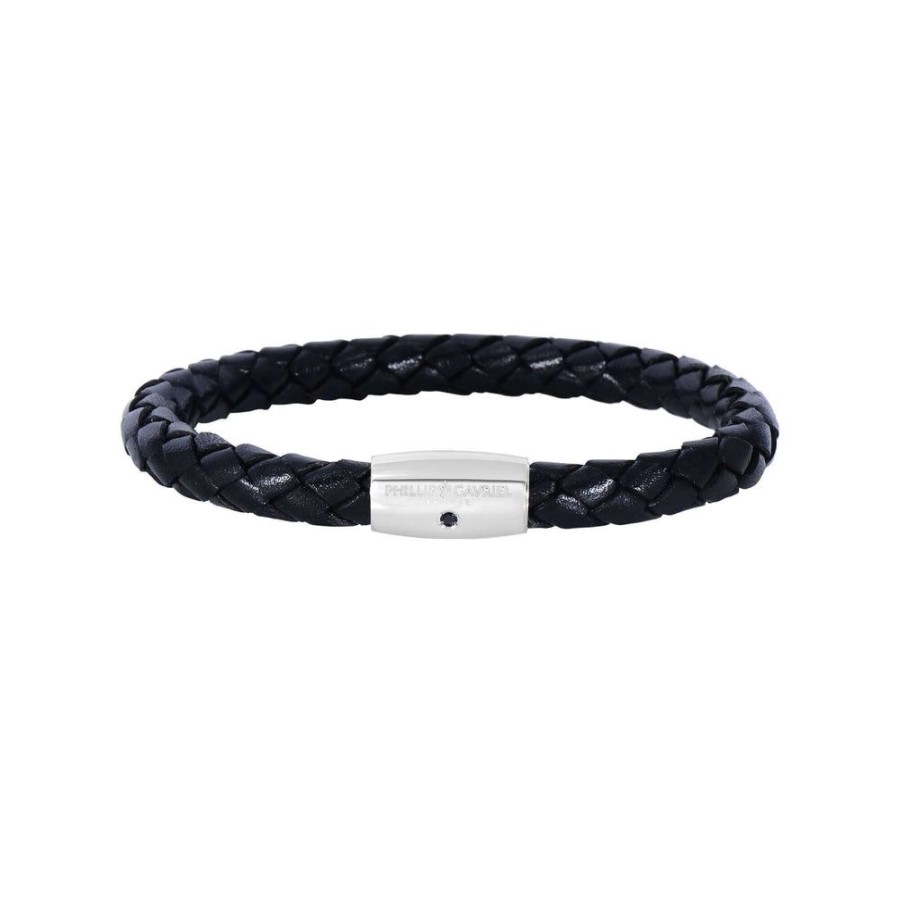 Men Phillip Gavriel | Sterling Silver Men'S Leather Bracelet