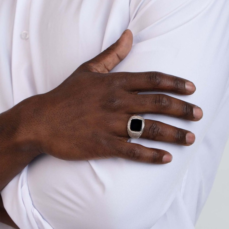 Men Phillip Gavriel | Silver & Black Onyx Signet Ring