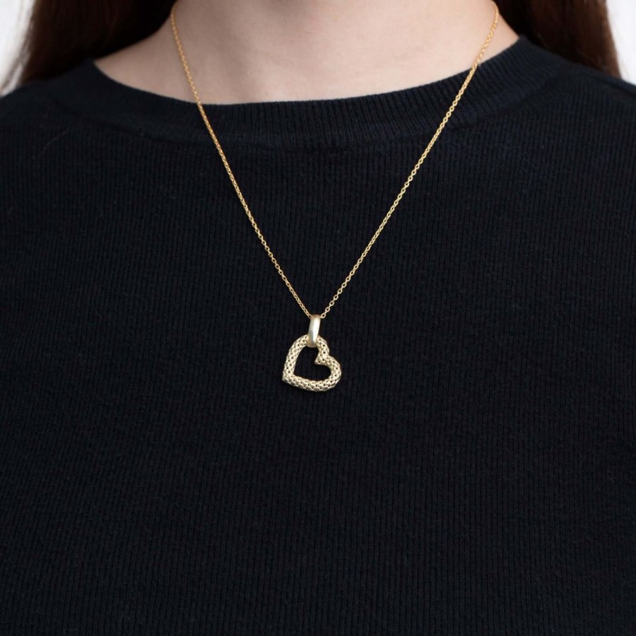 Women Phillip Gavriel | 14K Gold Popcorn Heart Necklace