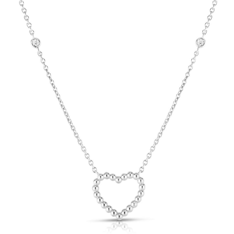 Women Phillip Gavriel | 14K Gold & Diamond Popcorn Heart Necklace