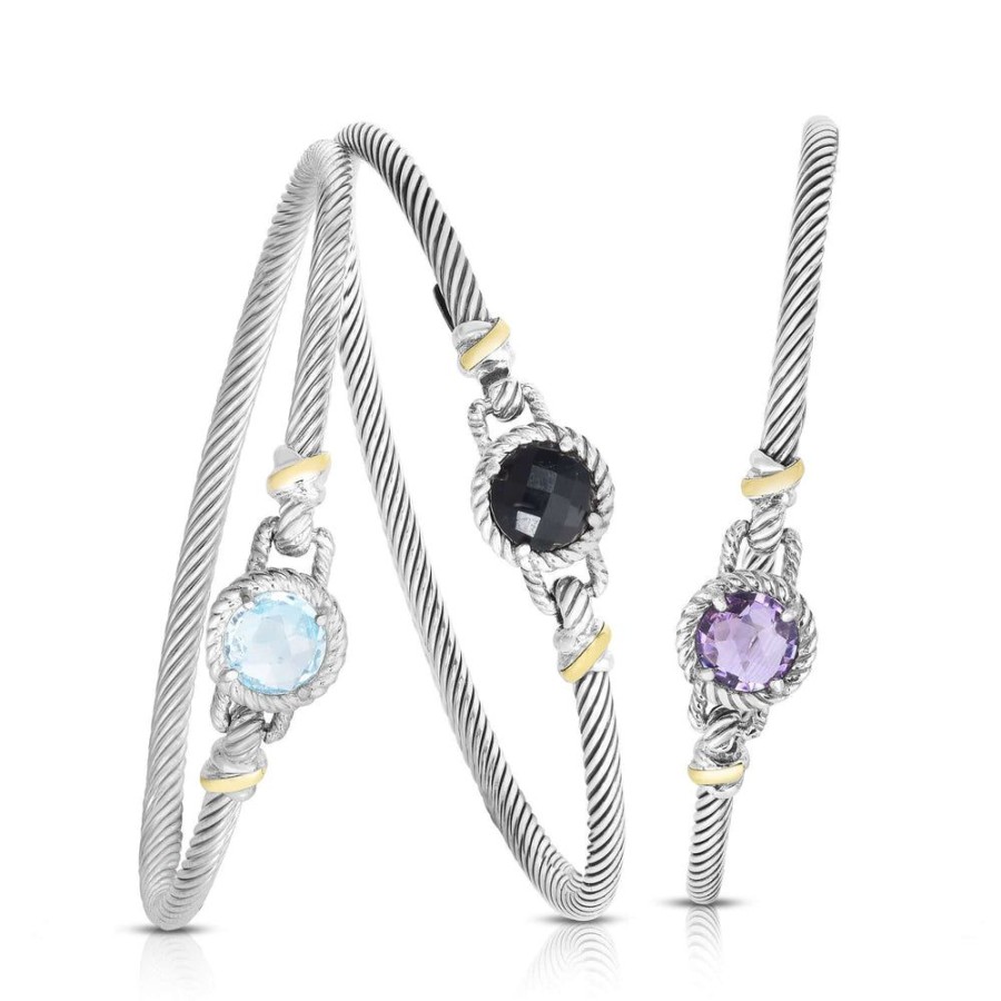 Women Phillip Gavriel | Sterling Silver & 18K Gold Italian Cable Caramella Bracelet