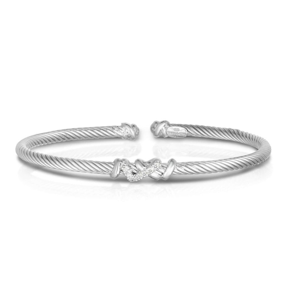 Women Phillip Gavriel | Silver & Diamond Italian Cable 3Mm Filo Bracelet