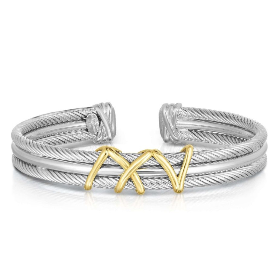 Women Phillip Gavriel | Silver & 18K Gold Cable Bold Filo Bracelet