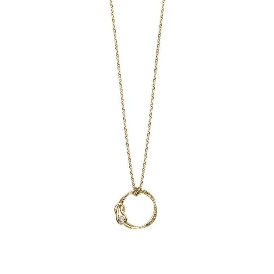 Women Phillip Gavriel | 14K Gold & Diamond L'Infinito Circle Knot Pendant