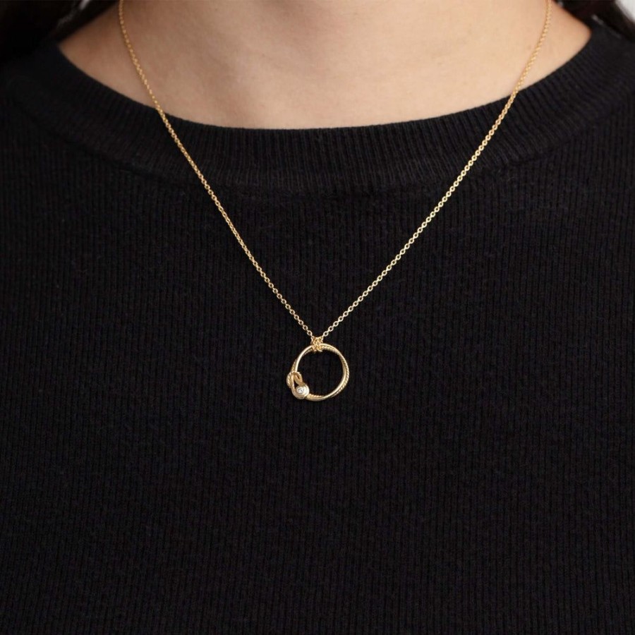 Women Phillip Gavriel | 14K Gold & Diamond L'Infinito Circle Knot Pendant