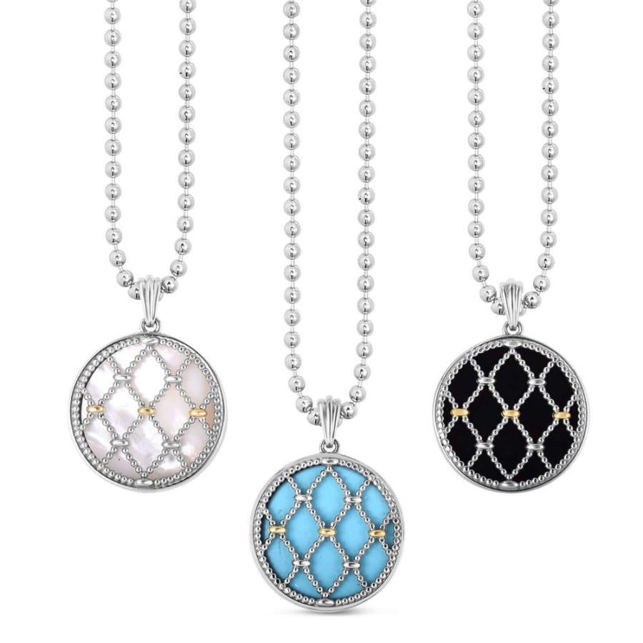 Women Phillip Gavriel | Silver & 18K Gold Popcorn Netted Medallion