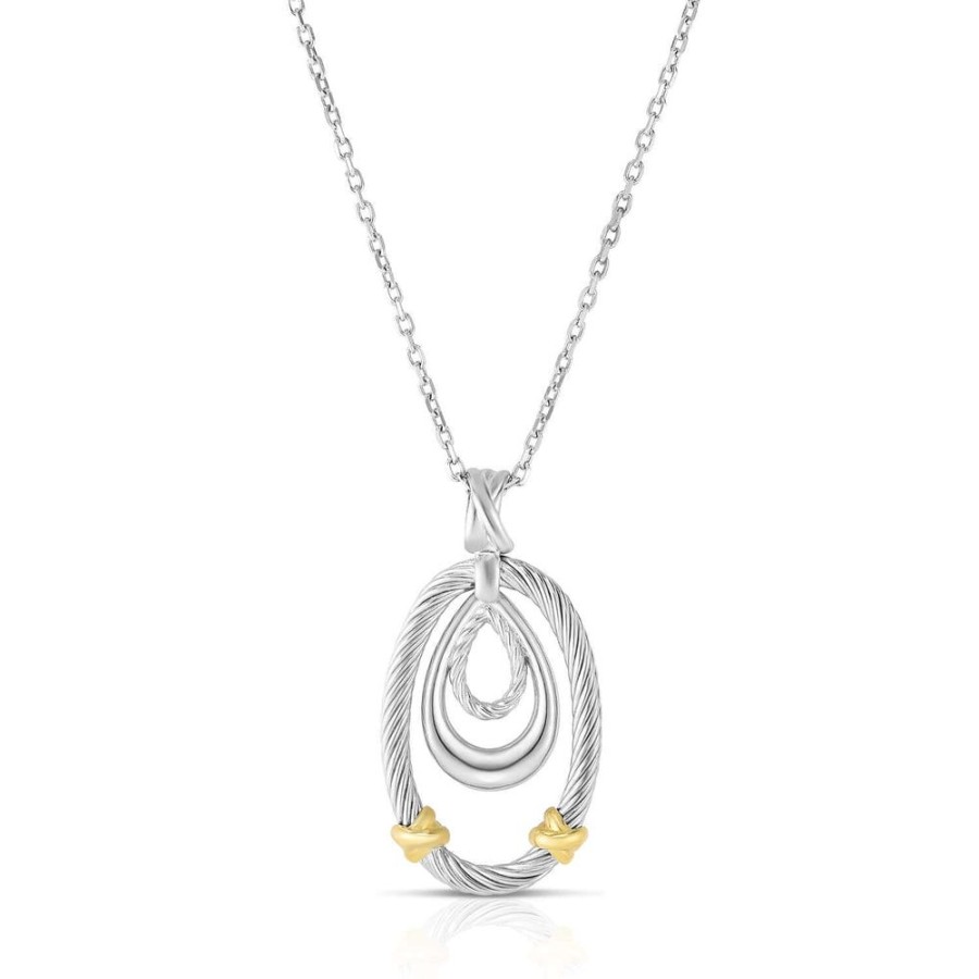 Women Phillip Gavriel | Silver & 18K Gold Abbraccio Oval Cable Pendant