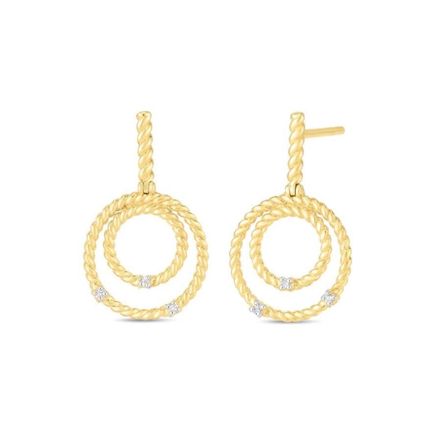 Women Phillip Gavriel | 14K Diamond Cable Circle Drop Earrings