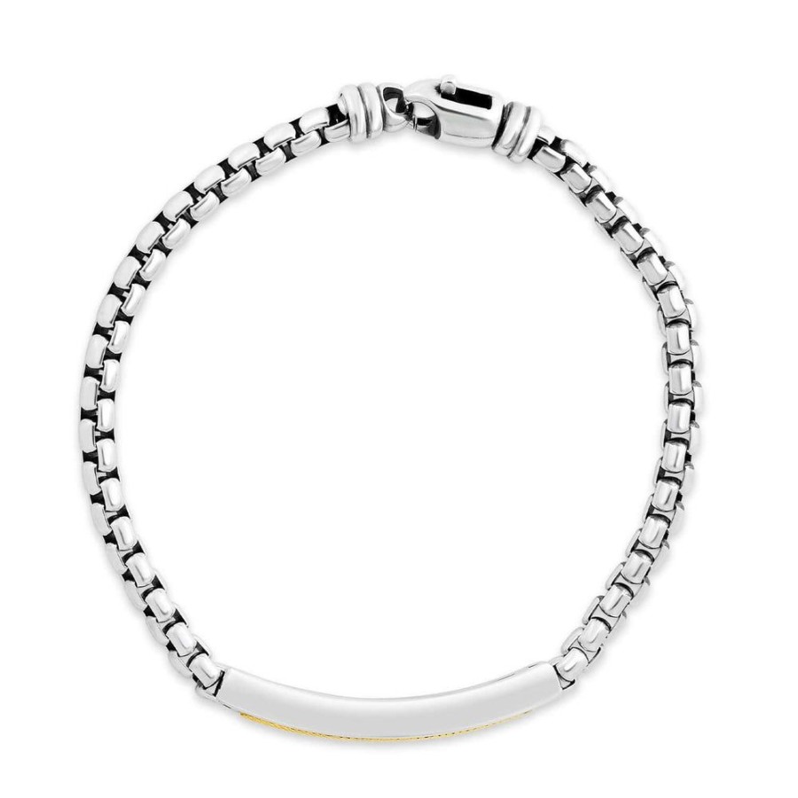 Women Phillip Gavriel | Silver Venetian Box Link Bracelet With 18K Gold