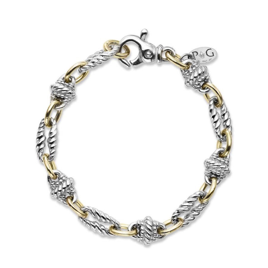 Women Phillip Gavriel | Silver & 18K Gold Victorian Cable Link Bracelet