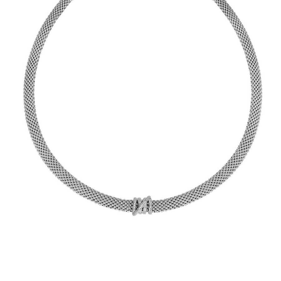 Women Phillip Gavriel | Silver & Diamond Popcorn Tally Necklace