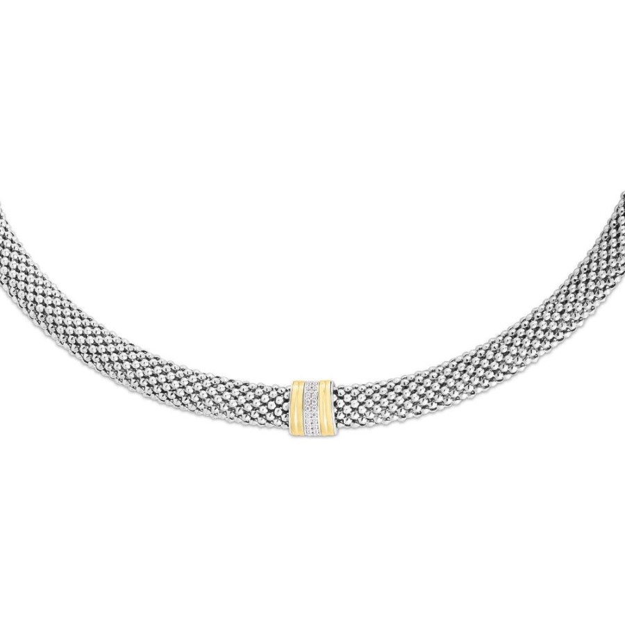 Women Phillip Gavriel | Silver, 18K Gold & Diamond Popcorn Necklace