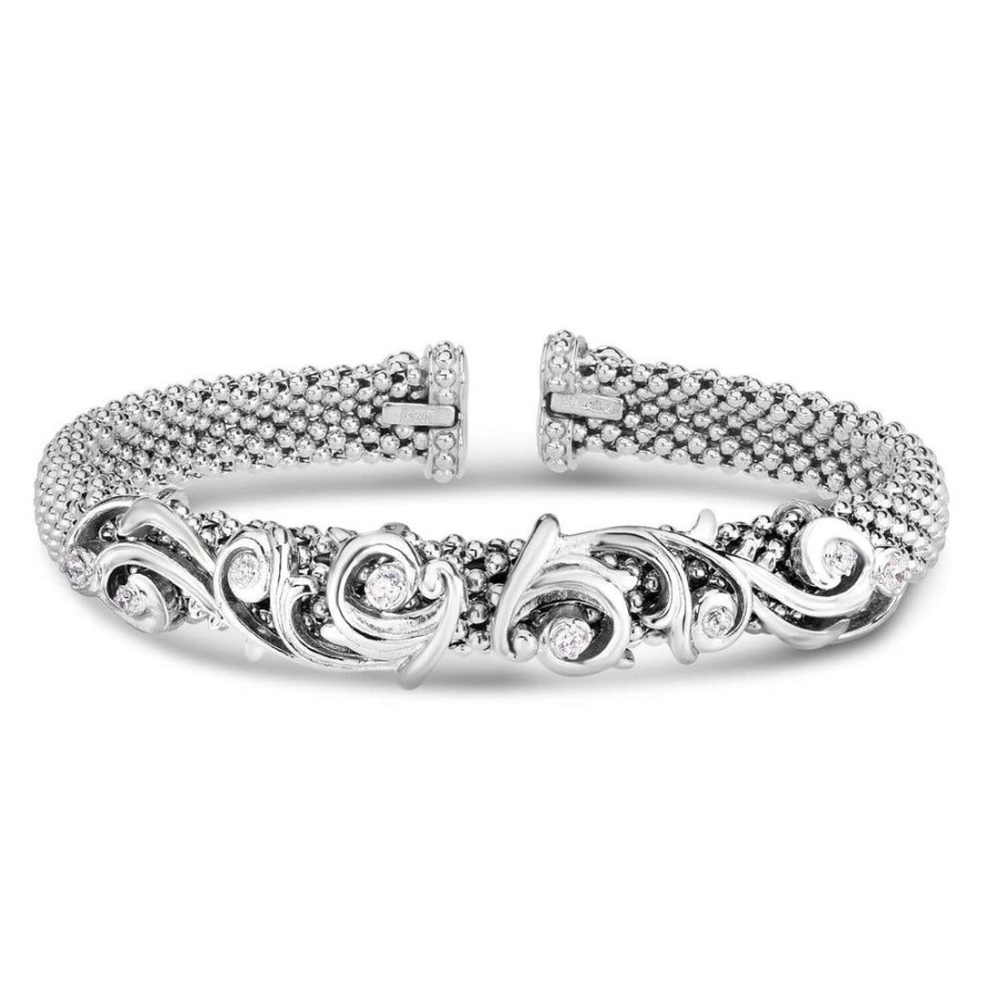 Women Phillip Gavriel | Silver & Diamond Baroque Popcorn Bracelet