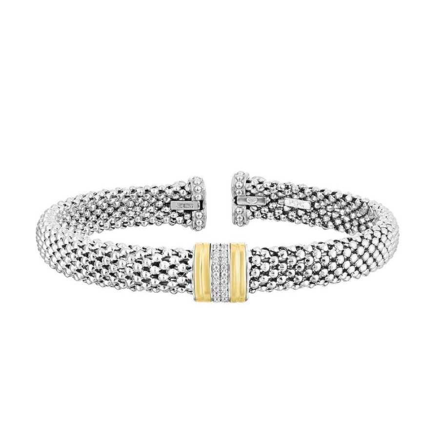 Women Phillip Gavriel | Silver, 18K Gold & Diamond Popcorn Bracelet