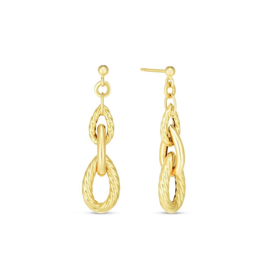 Women Phillip Gavriel | 14K Gold Cable Pera Link Drop Earrings