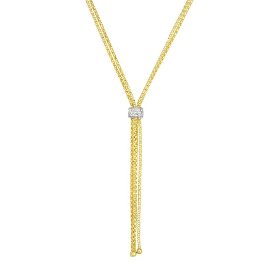 Women Phillip Gavriel | 14K Gold & Diamond Popcorn Tassel Fringe Necklace