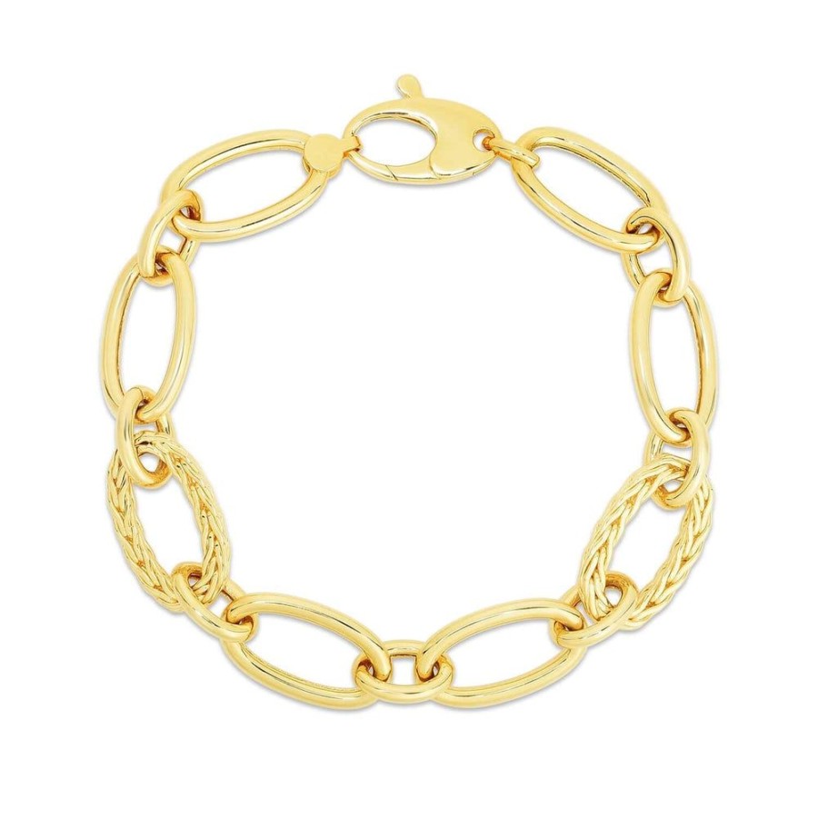 Women Phillip Gavriel | 14K Gold Woven Oval Link Chain Bracelet