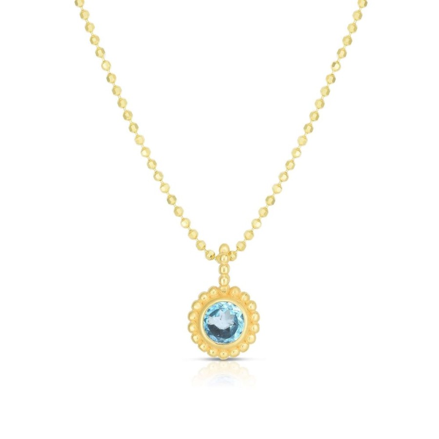 Women Phillip Gavriel | 14K Gold Popcorn Bead Petite Gem Necklace