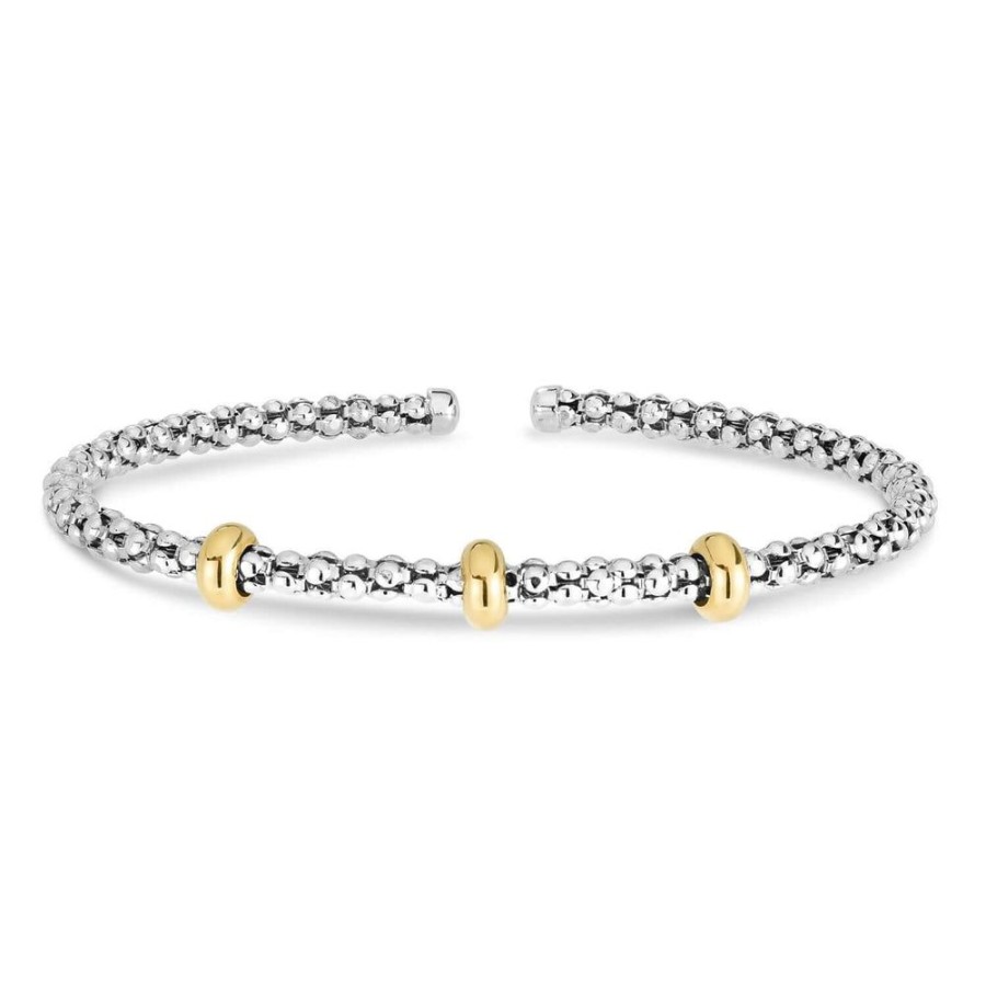 Women Phillip Gavriel | Popcorn Silver & 18K Gold Station Bracelet