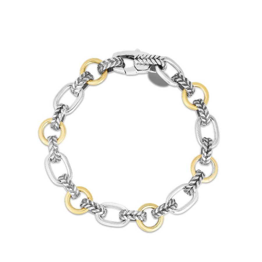 Women Phillip Gavriel | Silver & 18K Gold Mixed Link Cable Bracelet