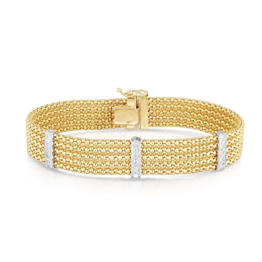 Women Phillip Gavriel | 14K Gold & Diamond Large Five Row Popcorn Bracelet