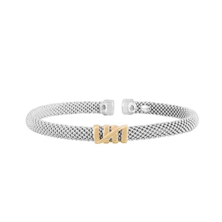 Women Phillip Gavriel | Silver & 18K Gold Small Tally Popcorn Bracelet