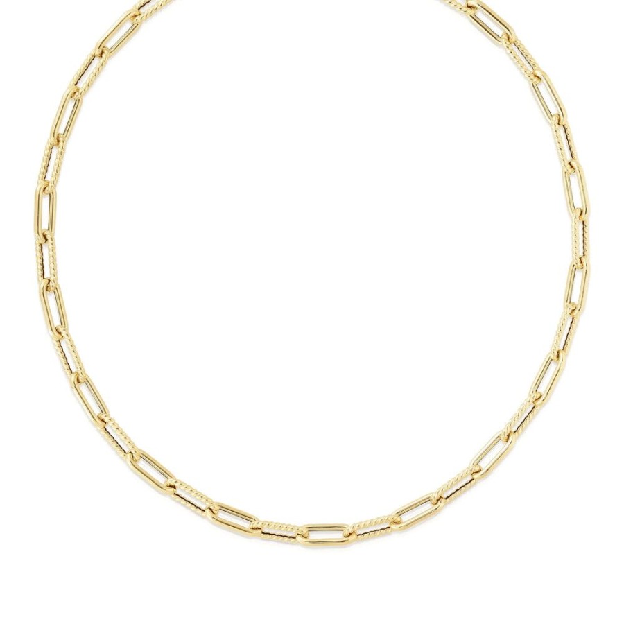 Women Phillip Gavriel | 14K Gold Round Link Cable Paperclip Chain Necklace